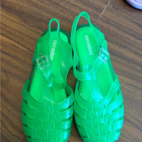 Mini Melissa Kids Neon Green Jelly Sandals - Picture 2 of 7